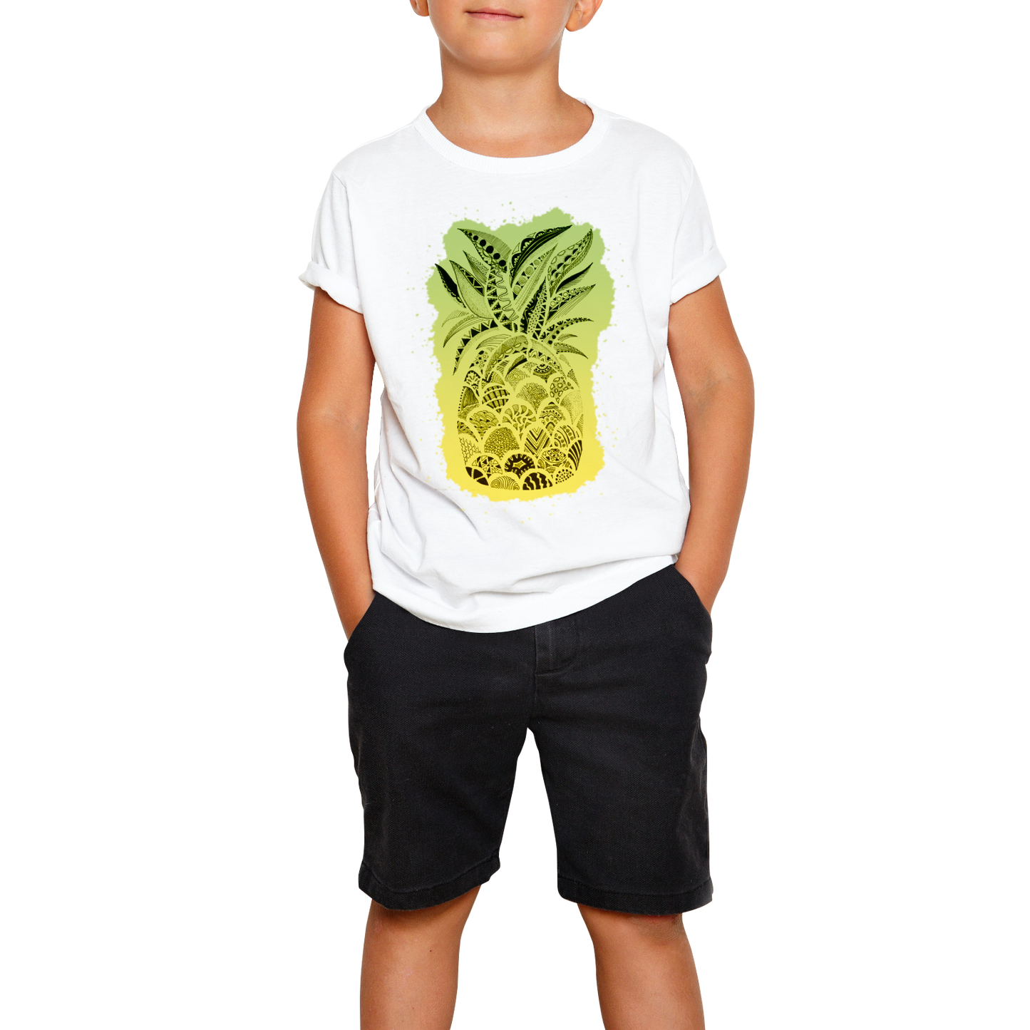 Zentangle Pineapple - Kids from Black & White