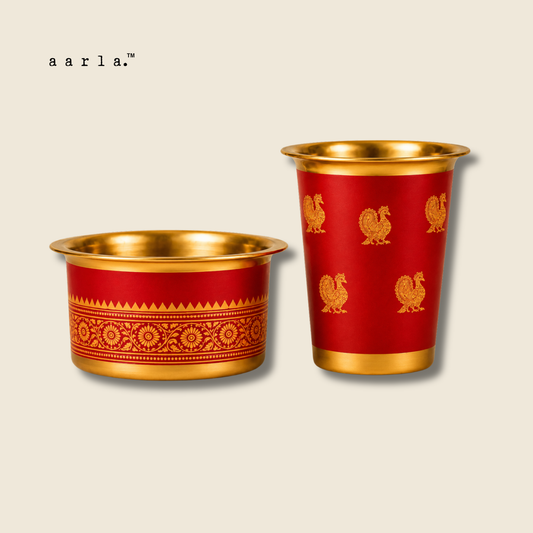 Kanjivaram Inspired Annapakshi Dabara Tumbler
