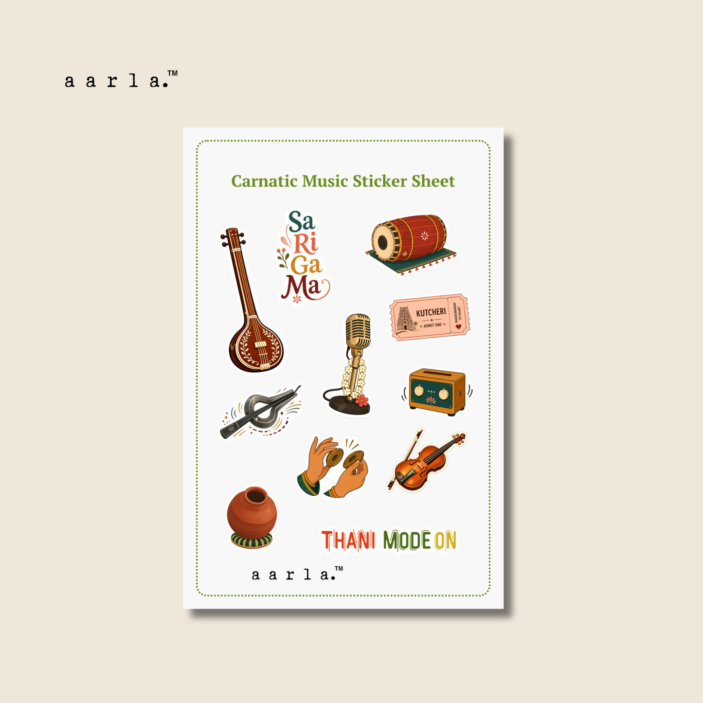 Carnatic Music Sticker Sheet