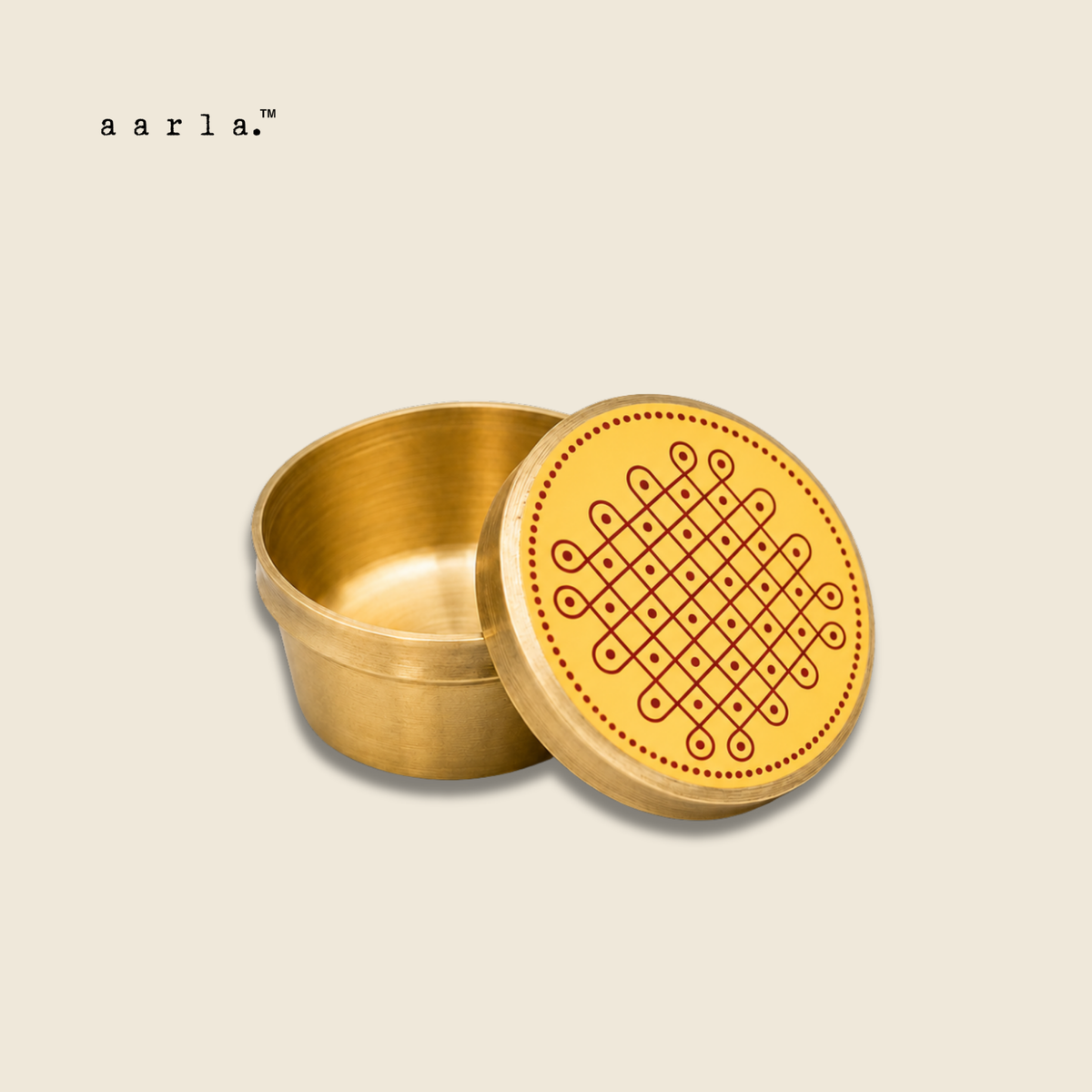 Kolam kumkum box (Yellow)