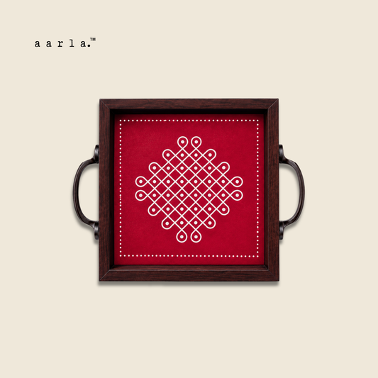 Small kolam tray (Red)