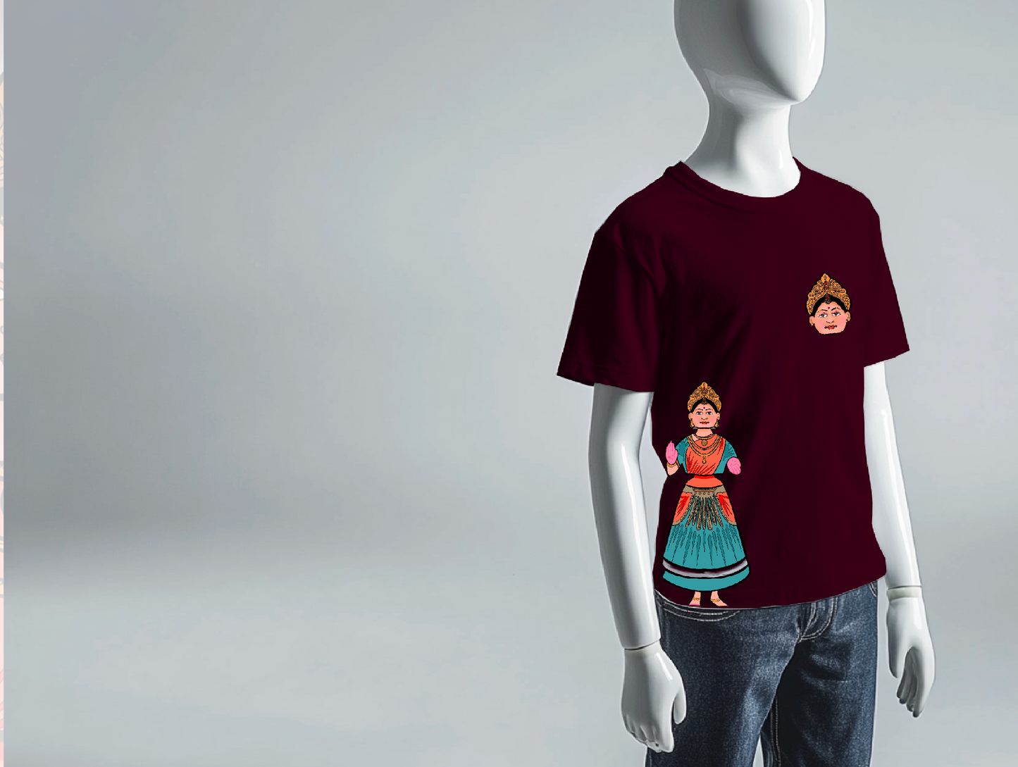 Thanjavur Thalaiyatti Bommai -  Kids T-Shirt